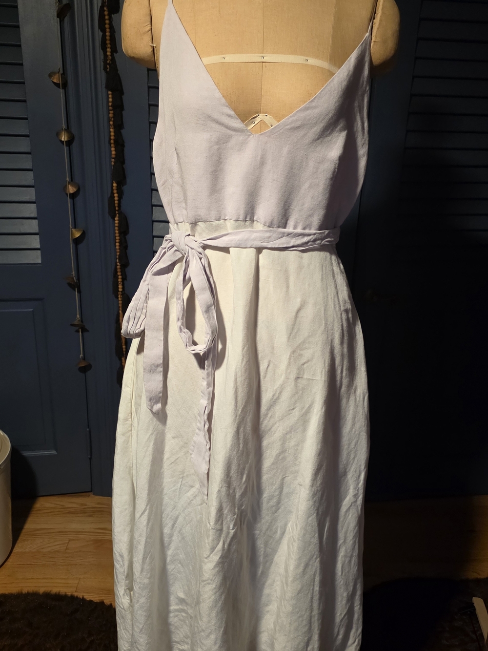 Matthew Bruch Colorblock Linen Midi Dress